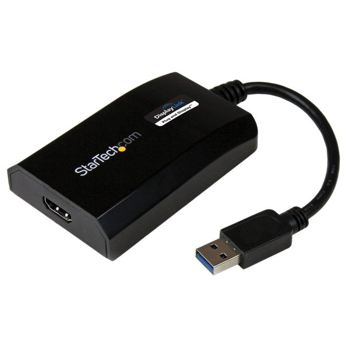 StarTech Adaptador USB 3.0 a HDMI Video 1080p Certificado DisplayLink para Mac y PC, 1920x1200 Pixeles, USB Tipo A, Negro StarTech Adaptador USB 3.0 a HDMI Video 1080p Certificado DisplayLink para Mac y PC, 1920x1200 Pixeles, USB Tipo A, Negro