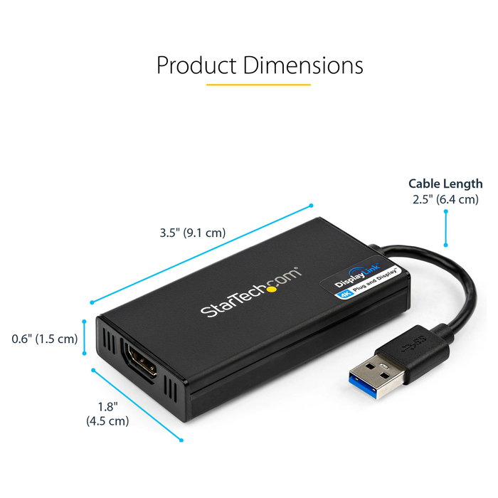 StarTech.com Adaptador Gráfico Externo USB 3.0 a HDMI UltraHD 4K 30Hz StarTech.com Adaptador Gráfico Externo USB 3.0 a HDMI UltraHD 4K 30Hz