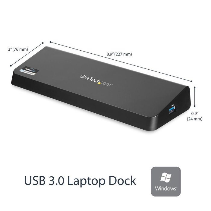 Startechcom USB3Dockhdpc Docking Station 9 en 1 con USB 3.0, HDMI, DisplayPort, Ethernet para Windows y MacOS