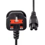 StarTech.com Cable de Alimentación para Ordenador Portátil, 2m, Negro, BS 1363 a C5 (Trébol), Modelo PXTNB3SUK2M, 250V 2.5A