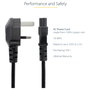 Startech Cable de Alimentación para Ordenador Portátil 2 Metros - Fuente de Poder PC