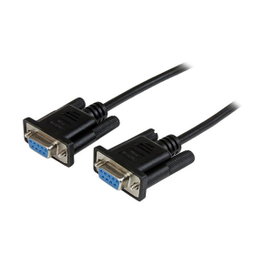 StarTech Cable RS232 DB9 1m - Cable de Módem Nulo - DB9 Hembra a DB9 Hembra - Negro - Para PCI2S5502/PEX4S953