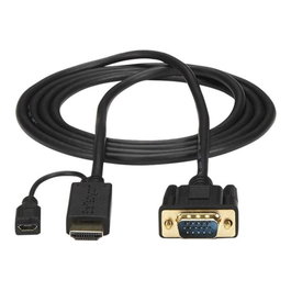 StarTech Adaptador Activo HDMI a VGA Cable con Audio 2m, 1080p/1920x1200, Alimentación USB, P/N MST30C2DPPD, Negro