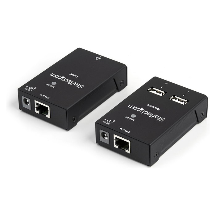 StarTech.com Extensor USB 2.0 de 4 Puertos por Cable Ethernet Cat5/Cat6 - 50 Metros - Hub USB Remoto - Negro - REF: 4-Port USB 2.0-Over-Cat5-or-Cat6 Extender