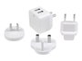 StarTech.com USB2PACWH - Cargador de Pared USB de 2 Puertos 17W, 2x USB-A, 5V/3.4A, Internacional (UE, UK, US, AU) para Tablets y Smartphones
