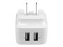 StarTech.com USB2PACWH - Cargador de Pared USB de 2 Puertos 17W, 2x USB-A, 5V/3.4A, Internacional (UE, UK, US, AU) para Tablets y Smartphones
