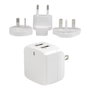 StarTech.com USB2PACWH - Cargador de Pared USB de 2 Puertos 17W, 2x USB-A, 5V/3.4A, Internacional (UE, UK, US, AU) para Tablets y Smartphones