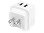 StarTech.com USB2PACWH - Cargador de Pared USB de 2 Puertos 17W, 2x USB-A, 5V/3.4A, Internacional (UE, UK, US, AU) para Tablets y Smartphones