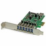 StarTech PEXUSB3S7 Tarjeta de expansión PCIe con 7 puertos USB 3.2 Gen 1 y SATA