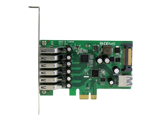 StarTech PEXUSB3S7 Tarjeta de expansión PCIe con 7 puertos USB 3.2 Gen 1 y SATA StarTech PEXUSB3S7 Tarjeta de expansión PCIe con 7 puertos USB 3.2 Gen 1 y SATA