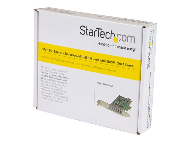 StarTech PEXUSB3S7 Tarjeta de expansión PCIe con 7 puertos USB 3.2 Gen 1 y SATA StarTech PEXUSB3S7 Tarjeta de expansión PCIe con 7 puertos USB 3.2 Gen 1 y SATA