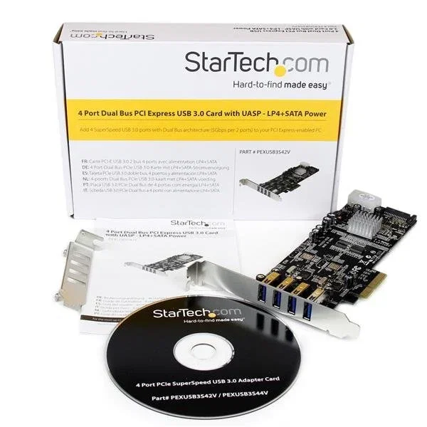 StarTech PEXUSB3S42 Tarjeta de Expansión con 4 Puertos USB 3.2 Gen 1 StarTech PEXUSB3S42 Tarjeta de Expansión con 4 Puertos USB 3.2 Gen 1