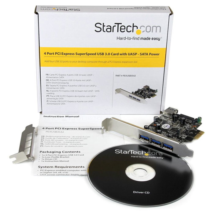 StarTech PEXUSB3S42 Tarjeta de Expansión con 4 Puertos USB 3.2 Gen 1 StarTech PEXUSB3S42 Tarjeta de Expansión con 4 Puertos USB 3.2 Gen 1
