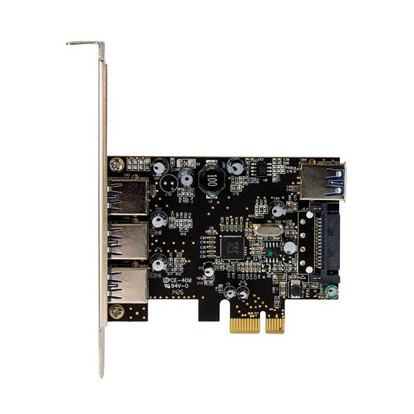 StarTech PEXUSB3S42 Tarjeta PCI Express USB 3.0 con 4 Puertos, Full-height / Low-profile, Compatible con PCIe 2.0