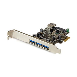 StarTech PEXUSB3S42 Tarjeta PCI Express USB 3.0 con 4 Puertos, Full-height / Low-profile, Compatible con PCIe 2.0