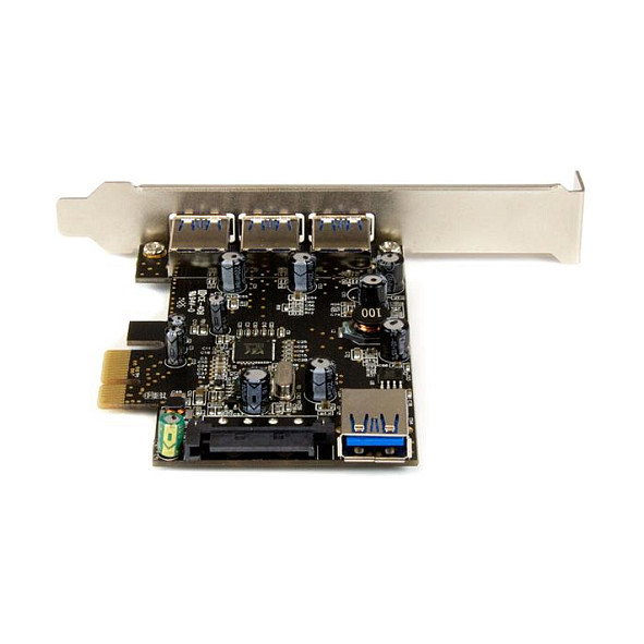 StarTech PEXUSB3S42 Tarjeta PCI Express USB 3.0 con 4 Puertos, Full-height / Low-profile, Compatible con PCIe 2.0