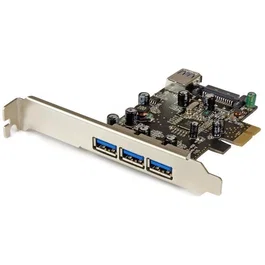 StarTech.com Tarjeta PCI Express USB 3.0 de 4 Puertos - Controlador PCIe PEXUSB3S42 con Certificaciones CE/FCC para Windows y Linux