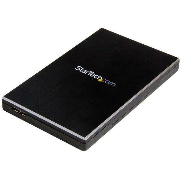 StarTech Carcasa Externa Disco Duro/SSD 2.5" USB 3.1 Gen 2 (10Gbps) SATA III con UASP, Aluminio Negro - S251BMU313