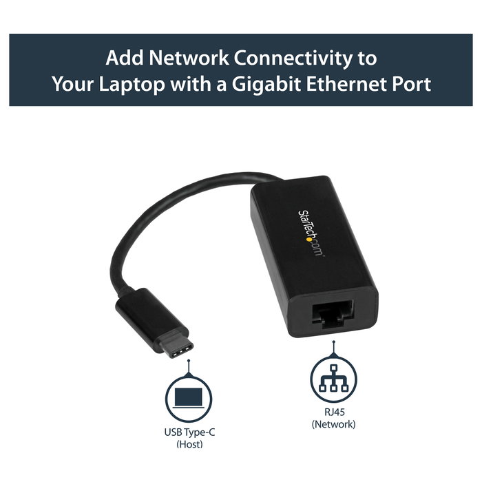 StarTech.com Adaptador de red USB-C a Gigabit Ethernet RJ45 US1GC30B Negro StarTech.com Adaptador de red USB-C a Gigabit Ethernet RJ45 US1GC30B Negro