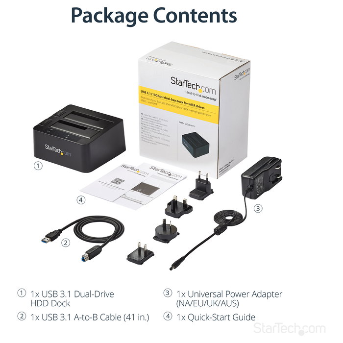Base Startech SDOCK2U313 Disco Duro