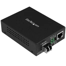 StarTech.com Convertidor de Medios Fibra Gigabit Sin Administrar 1000Base-SX/LX - Multimodo LC 550m, Conversor Compacto Ethernet, Negro, RoHS, CE, FCC, REACH, TAA