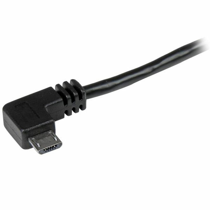 StarTech Cable USB 2.0 con conectores USB-A y Micro-USB acodados, 1 m, Negro