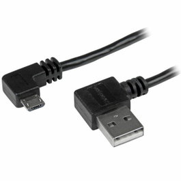 StarTech Cable USB 2.0 con conectores USB-A y Micro-USB acodados, 1 m, Negro