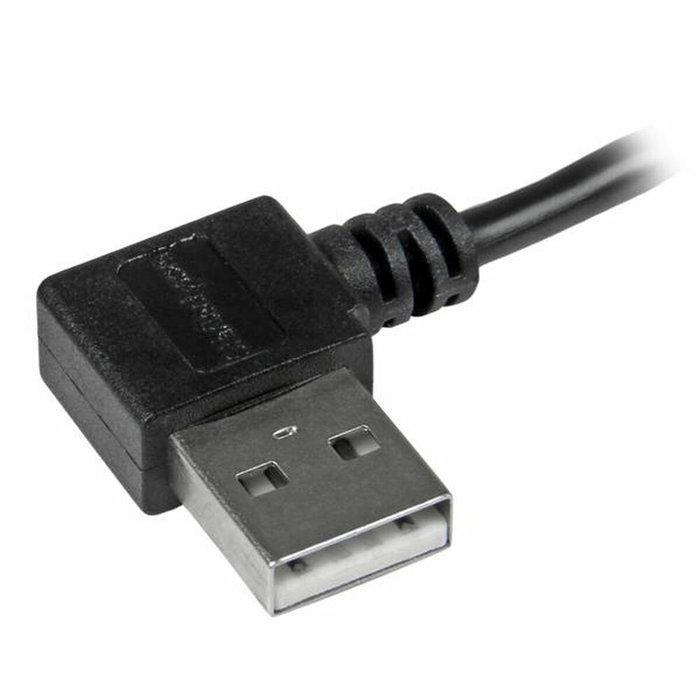 StarTech Cable USB 2.0 con conectores USB-A y Micro-USB acodados, 1 m, Negro