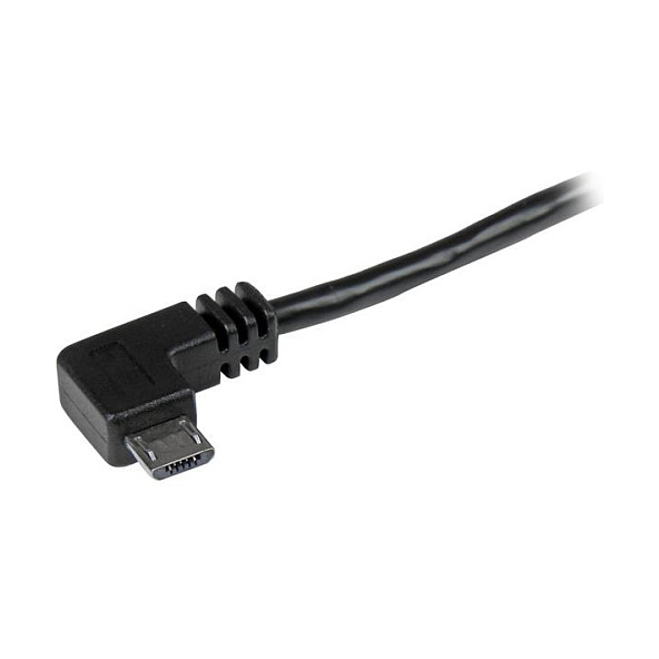 StarTech.com Cable USB 2.0 Micro-USB B a USB A Macho/Macho de 1m con Conector Angular Derecho, Negro