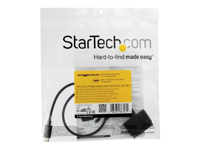 Adaptador USB a SATA para Disco Duro Startech USB31CSAT3CB 2.5"