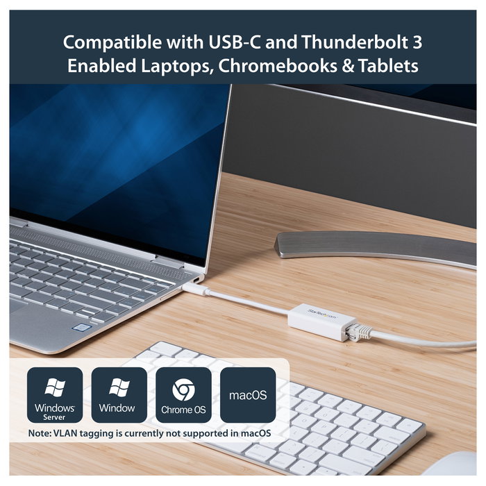 StarTech.com Adaptador de red Gigabit Ethernet USB-C US1GC30W Blanco