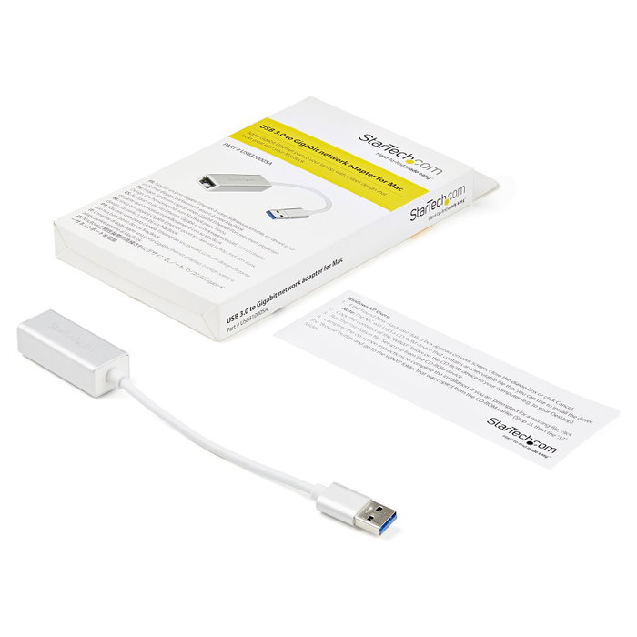 StarTech Adaptador de red USB 3.0 a Gigabit Ethernet RJ-45 Plata StarTech Adaptador de red USB 3.0 a Gigabit Ethernet RJ-45 Plata