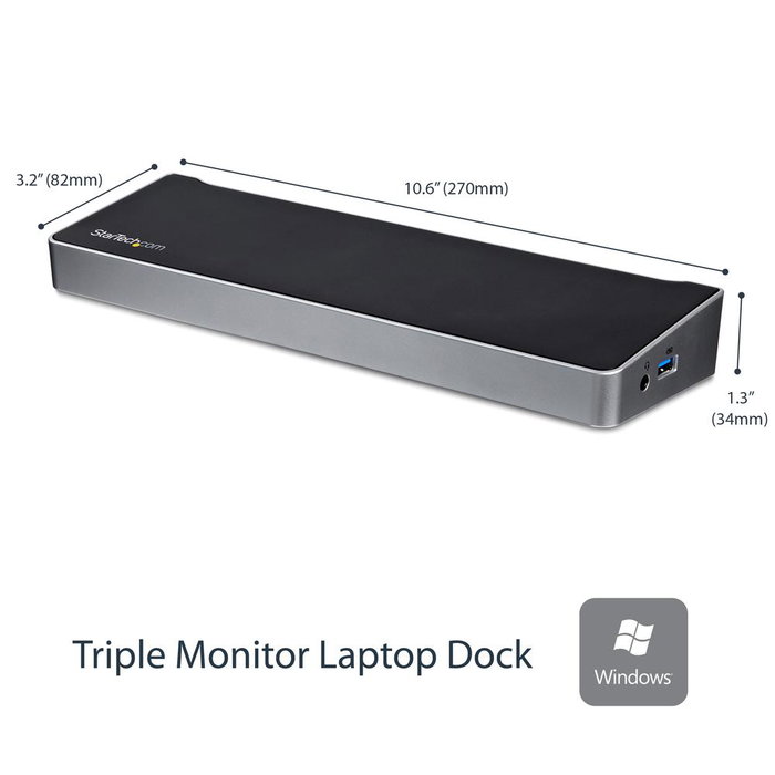 Startechcom Docking Station 13 En 1 Universal Triple Display para Portátil Windows macOS Chrome OS con HDMI DisplayPort USB 3.0