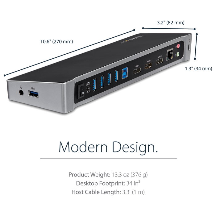 StarTech Docking Station USB 3.0 con 2x DisplayPort y 1x HDMI para 3 Monitores StarTech Docking Station USB 3.0 con 2x DisplayPort y 1x HDMI para 3 Monitores