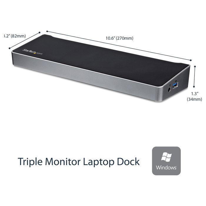StarTech Docking Station USB 3.0 con 2x DisplayPort y 1x HDMI para 3 Monitores StarTech Docking Station USB 3.0 con 2x DisplayPort y 1x HDMI para 3 Monitores