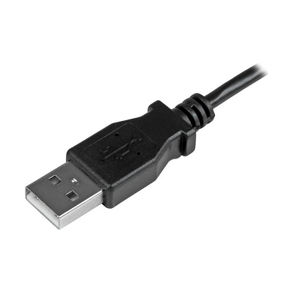 StarTech.com Cable USB A a Micro-USB B de 1 m, Negro, Acodado Izquierdo