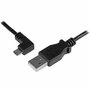 StarTech.com Cable USB A a Micro-USB B de 1 m, Negro, Acodado Izquierdo