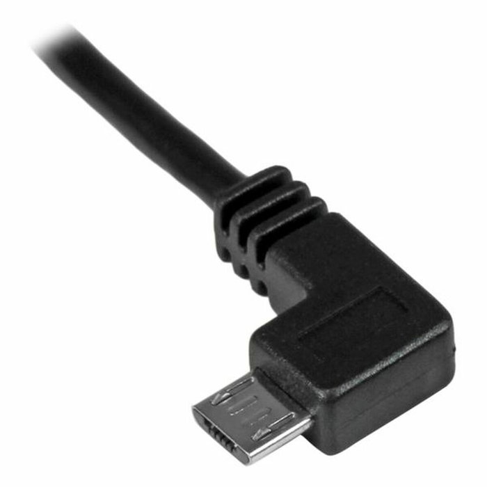StarTech.com Cable USB A a Micro-USB B de 1 m, Negro, Acodado Izquierdo