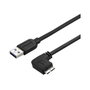 StarTech Cable Micro USB 3.0 Delgado con Conector en Ángulo Derecho, 0,5 m, Negro