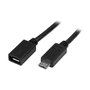 StarTech Cable de Extensión Micro-USB Macho a Hembra 0,5m Negro