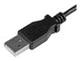 StarTech.com Cable Micro USB 2m Acodado Izquierda USB2P Tipo B Macho a USB Tipo A Macho Negro