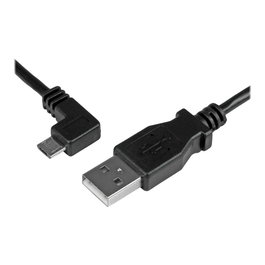 StarTech.com Cable Micro USB 2m Acodado Izquierda USB2P Tipo B Macho a USB Tipo A Macho Negro