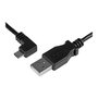 StarTech.com Cable Micro USB 2m Acodado Izquierda USB2P Tipo B Macho a USB Tipo A Macho Negro