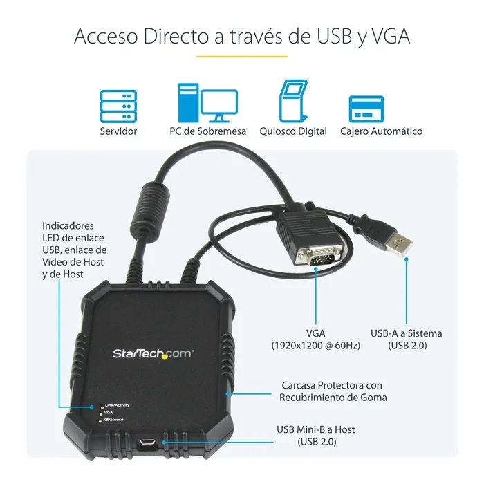 StarTech Consola KVM para Portátil NOTECONS02X Negro StarTech Consola KVM para Portátil NOTECONS02X Negro