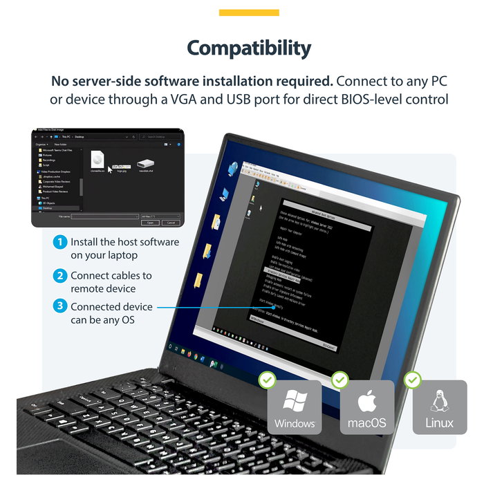 StarTech Consola KVM USB 2.0 para Portátil a Servidor, Adaptador Crash Cart Móvil, VGA, 1920x1200 Full HD, Negro