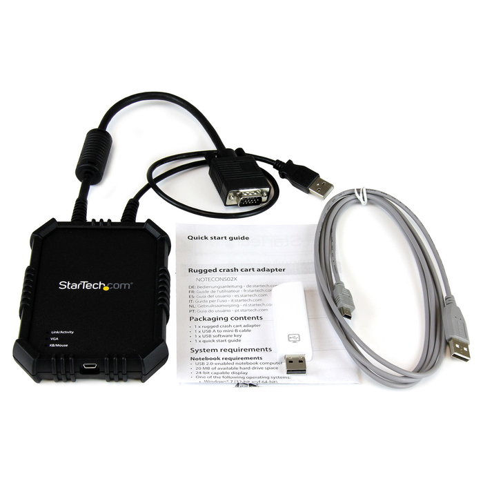 StarTech Consola KVM USB 2.0 para Portátil a Servidor, Adaptador Crash Cart Móvil, VGA, 1920x1200 Full HD, Negro