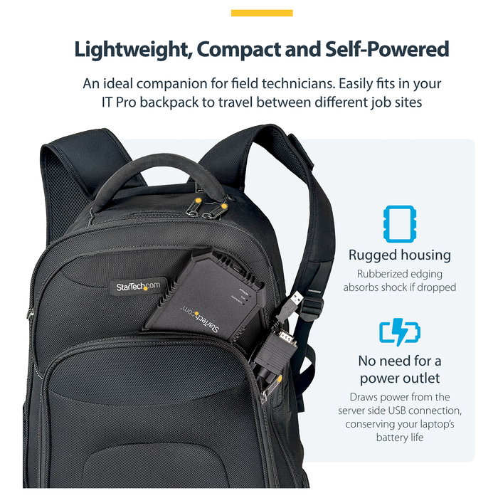 StarTech Consola KVM USB 2.0 para Portátil a Servidor, Adaptador Crash Cart Móvil, VGA, 1920x1200 Full HD, Negro