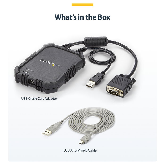 StarTech Consola KVM USB 2.0 para Portátil a Servidor, Adaptador Crash Cart Móvil, VGA, 1920x1200 Full HD, Negro