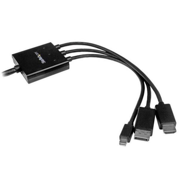 StarTech.com Cable Conversor HDMI, DisplayPort o Mini DisplayPort a HDMI de 2m, Negro