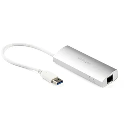 StarTech.com Hub USB 3.0 de 3 Puertos con Adaptador Ethernet Gigabit - Concentrador USB-A Alimentado por Bus - 5Gbps - Puerto USB Portátil